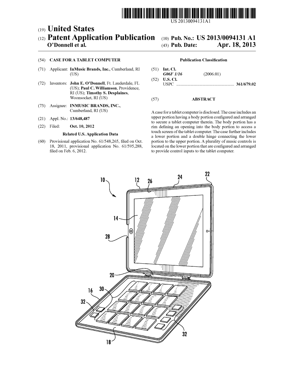 CASE FOR A TABLET COMPUTER - diagram, schematic, and image 01