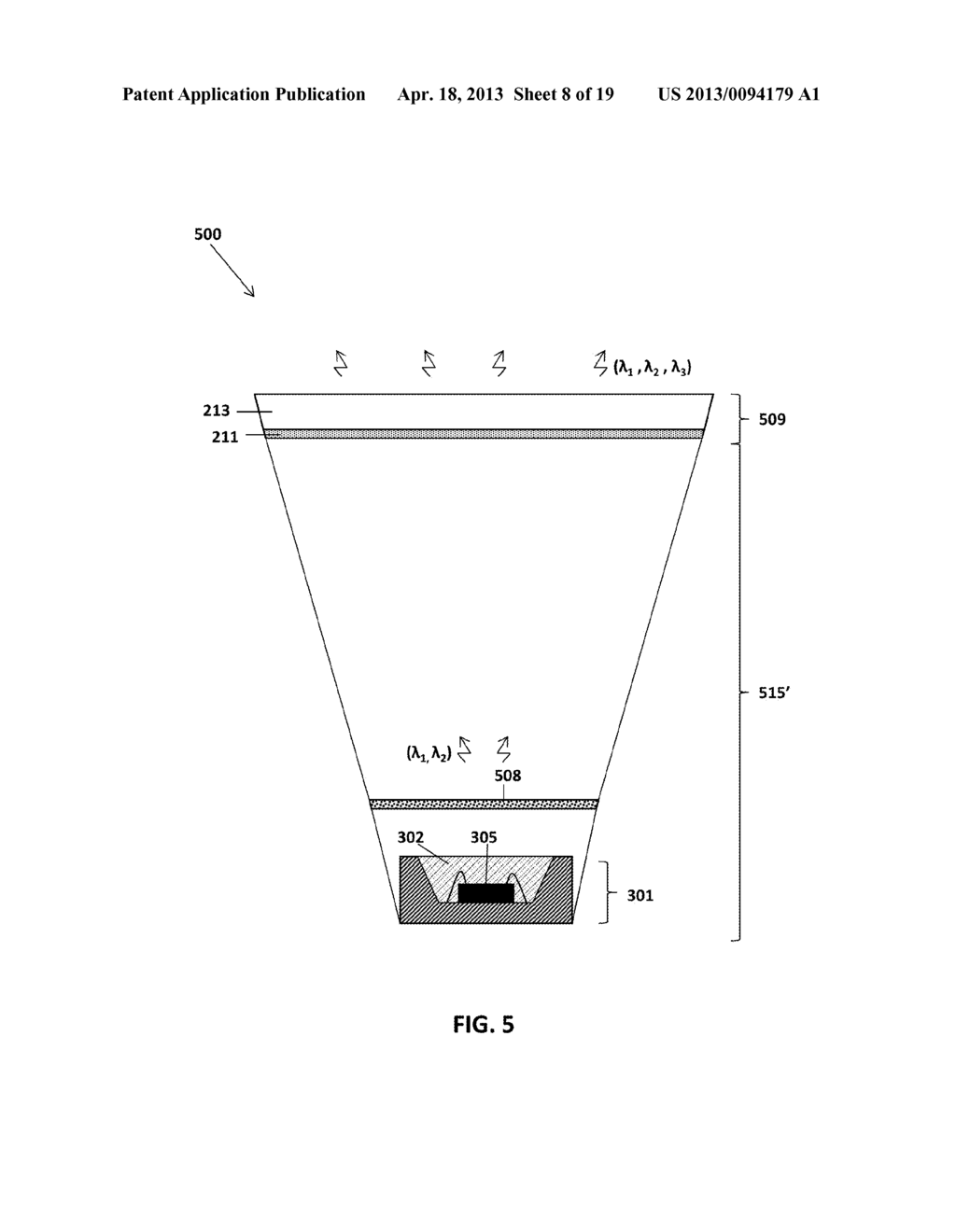 SOLID-STATE LIGHT EMITTING DEVICES WITH MULTIPLE REMOTE WAVELENGTH     CONVERSION COMPONENTS - diagram, schematic, and image 09