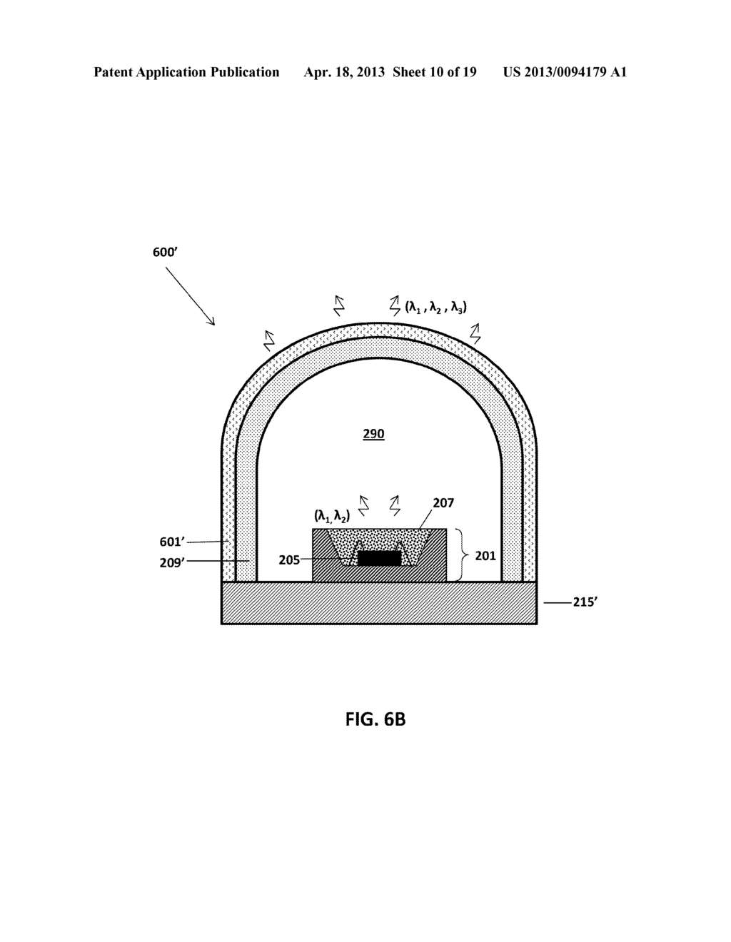 SOLID-STATE LIGHT EMITTING DEVICES WITH MULTIPLE REMOTE WAVELENGTH     CONVERSION COMPONENTS - diagram, schematic, and image 11