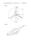 WIND TURBINE BLADE, WIND TURBINE GENERATOR  EQUIPPED WITH WIND TURBINE     BLADE AND METHOD OF  DESIGNING WIND TURBINE BLADE diagram and image