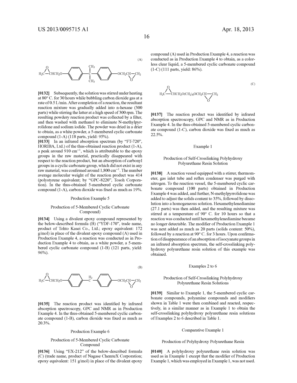 SELF-CROSSLINKABLE POLYHYDROXY POLYURETHANE RESIN, RESINACEOUS MATERIAL     THAT CONTAINS THE RESIN, PROCESS FOR PRODUCTION OF THE RESIN, AND     IMITATION LEATHER, SURFACING MATERIAL AND WEATHERSTRIP MATERIAL, USING     THE RESIN - diagram, schematic, and image 17