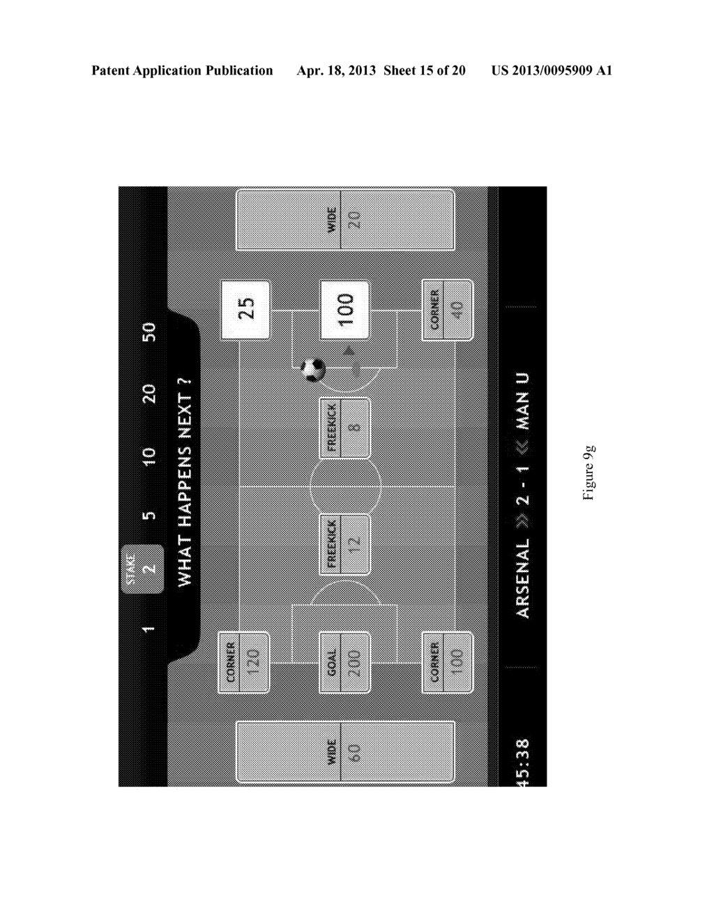 METHOD FOR PLAYING A SPORTS GAME, AND A GAMING DEVICE - diagram, schematic, and image 16