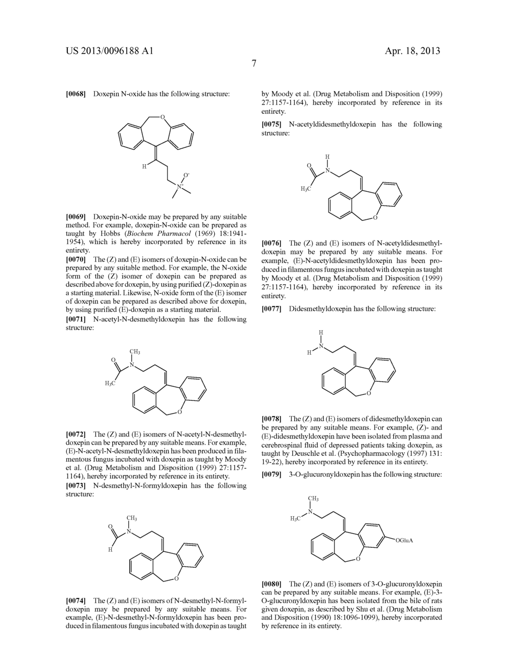 DOXEPIN TRANS ISOMERS AND ISOMERIC MIXTURES AND METHODS OF USING THE SAME     TO TREAT SLEEP DISORDERS - diagram, schematic, and image 08
