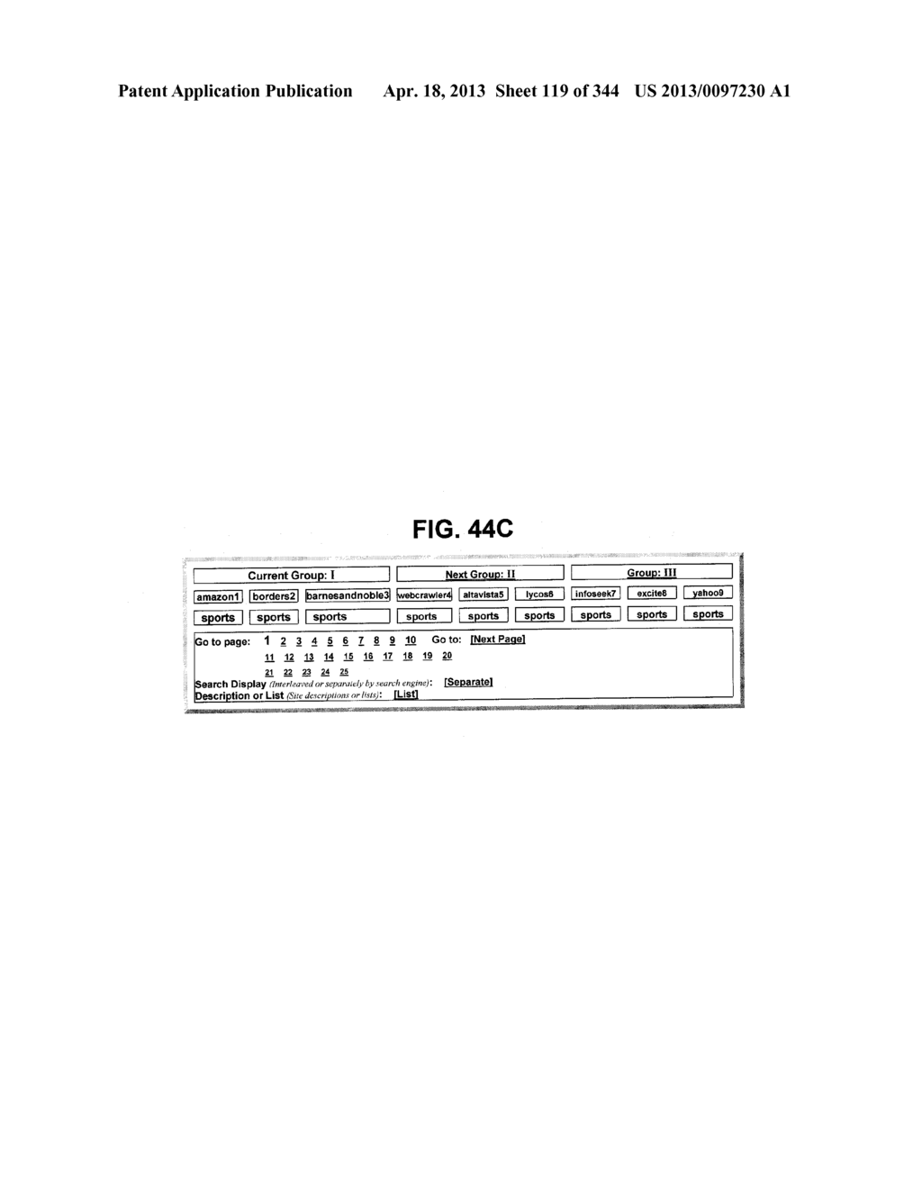 Metasearch Engine for Ordering At Least One Item Returned In Search     Results Using At Least One Query on Multiple Unique Hosts and for     Displaying Advertising - diagram, schematic, and image 120