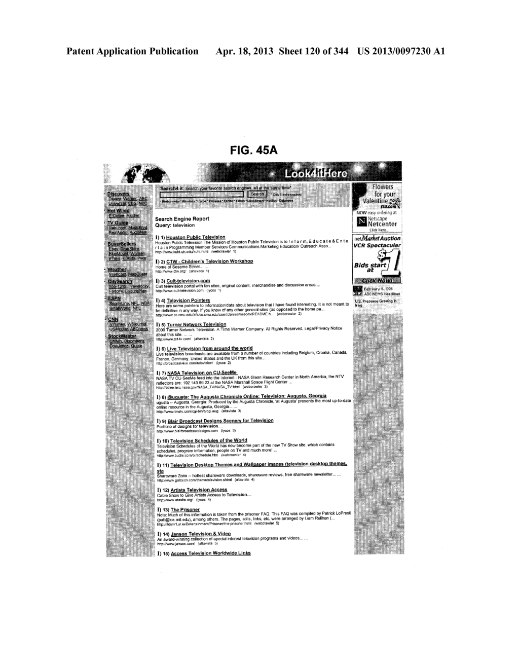 Metasearch Engine for Ordering At Least One Item Returned In Search     Results Using At Least One Query on Multiple Unique Hosts and for     Displaying Advertising - diagram, schematic, and image 121