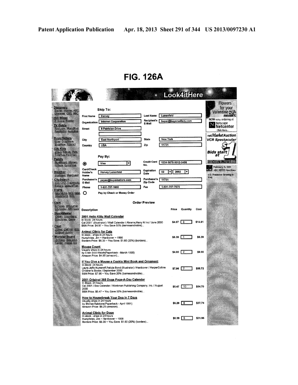 Metasearch Engine for Ordering At Least One Item Returned In Search     Results Using At Least One Query on Multiple Unique Hosts and for     Displaying Advertising - diagram, schematic, and image 292