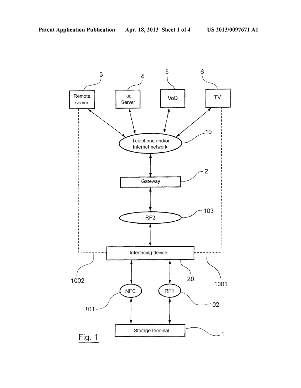 DEVICE AND METHOD FOR INTERFACING AT LEAST ONE DATA STORAGE AND     TRANSMISSION TERMINAL WITH AT LEAST ONE DATA TRANSMISSION MEDIUM - diagram, schematic, and image 02