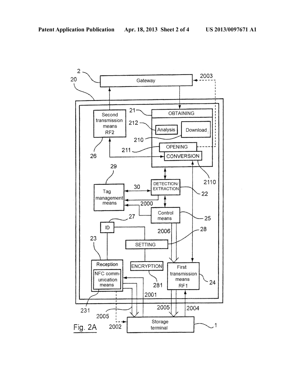 DEVICE AND METHOD FOR INTERFACING AT LEAST ONE DATA STORAGE AND     TRANSMISSION TERMINAL WITH AT LEAST ONE DATA TRANSMISSION MEDIUM - diagram, schematic, and image 03