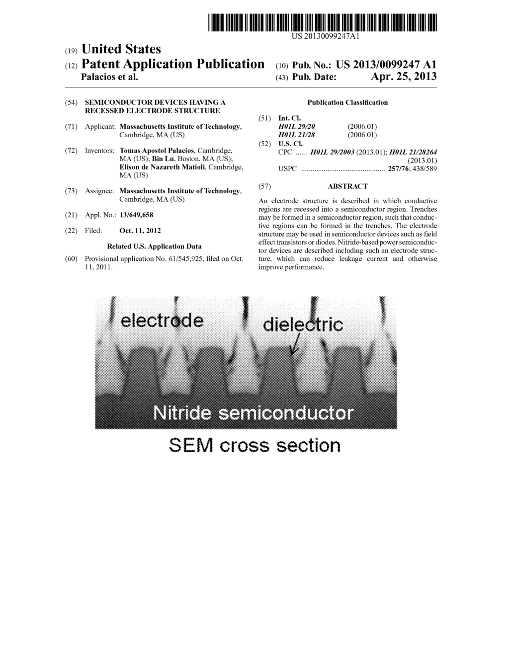 SEMICONDUCTOR DEVICES HAVING A RECESSED ELECTRODE STRUCTURE - diagram, schematic, and image 01