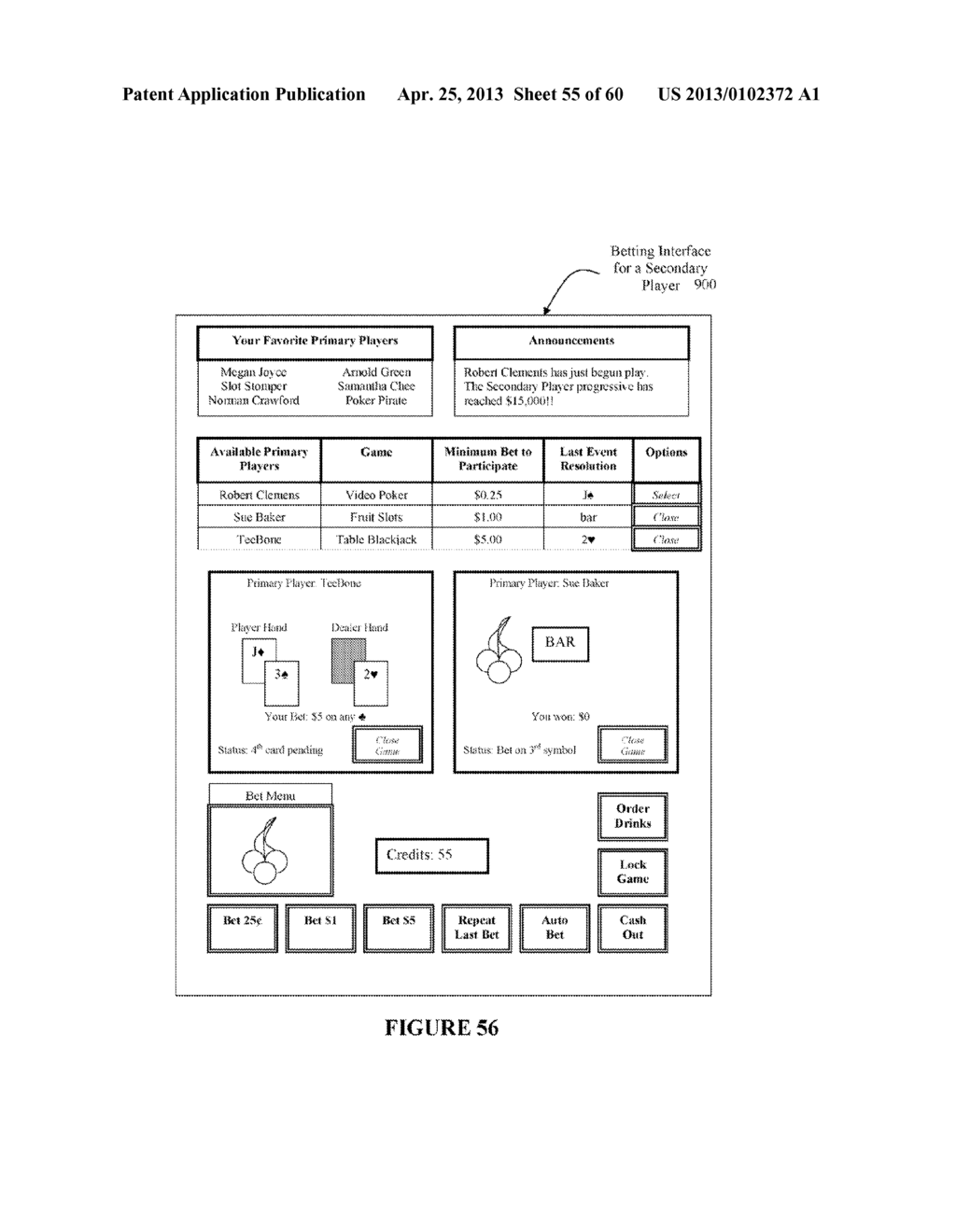 GAME OF CHANCE SYSTEMS AND METHODS - diagram, schematic, and image 56