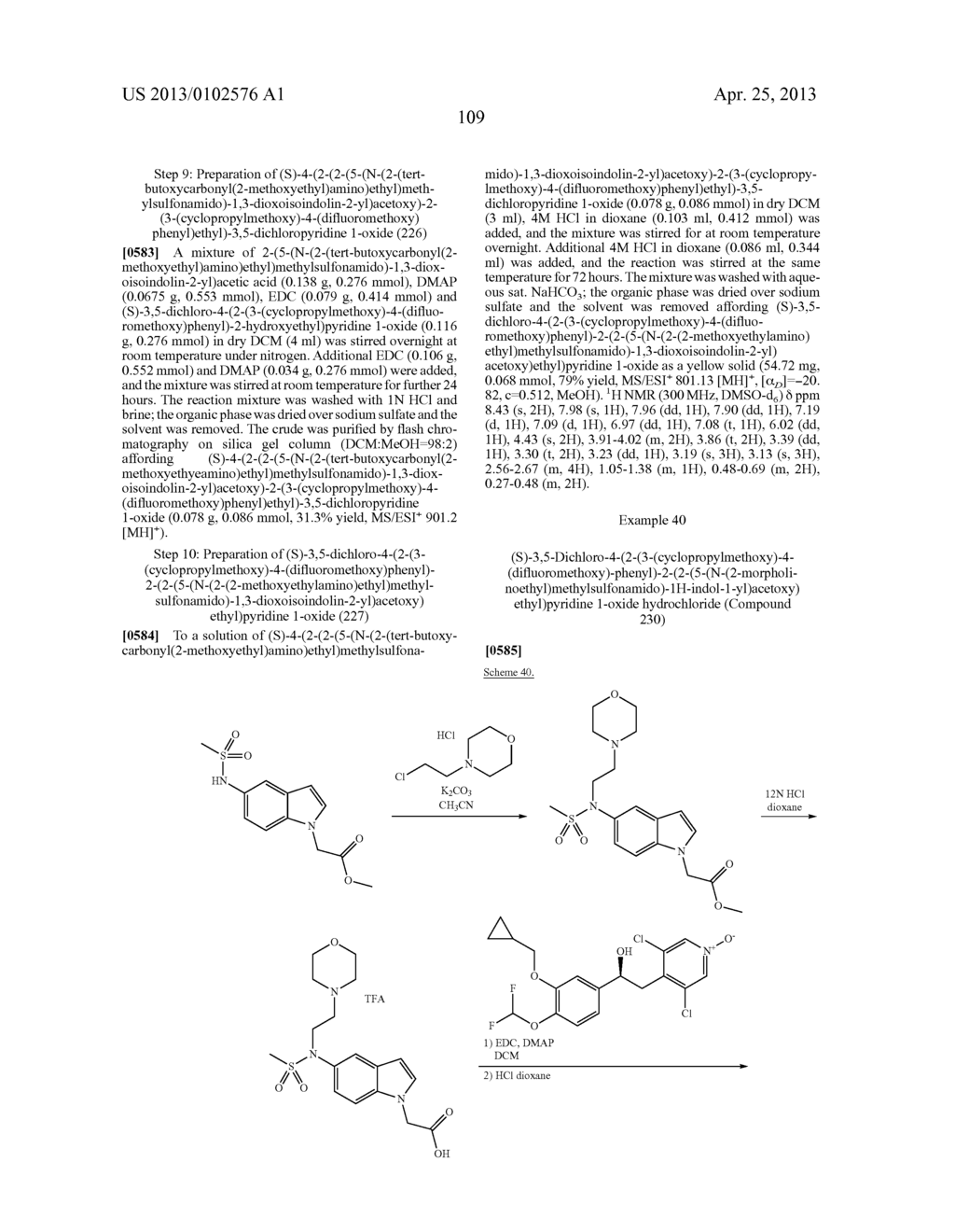 DERIVATIVES OF 1-PHENYL-2-PYRIDINYL ALKYL ALCOHOLS AS PHOSPHODIESTERASE     INHIBITORS - diagram, schematic, and image 109
