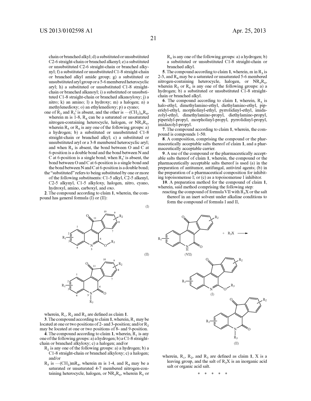 INDENOQUINOLONE COMPOUND, PREPARATION METHOD AND USE THEREOF - diagram, schematic, and image 22