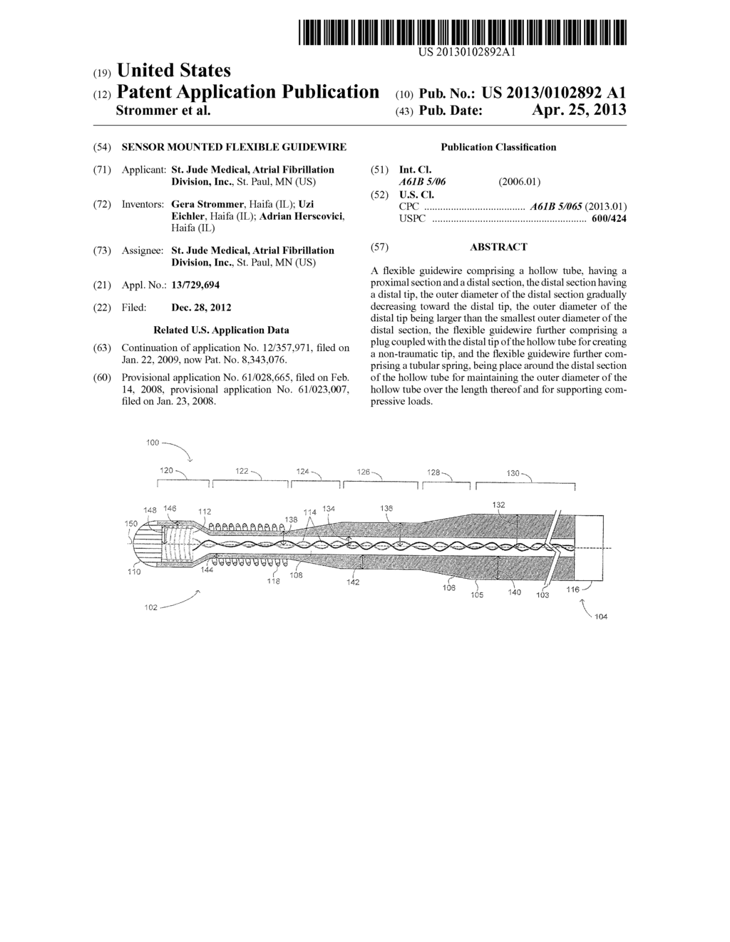 SENSOR MOUNTED FLEXIBLE GUIDEWIRE - diagram, schematic, and image 01