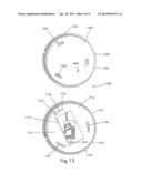 BUTTON SHAPED PORTABLE MEDIA PLAYER WITH INDICIA diagram and image