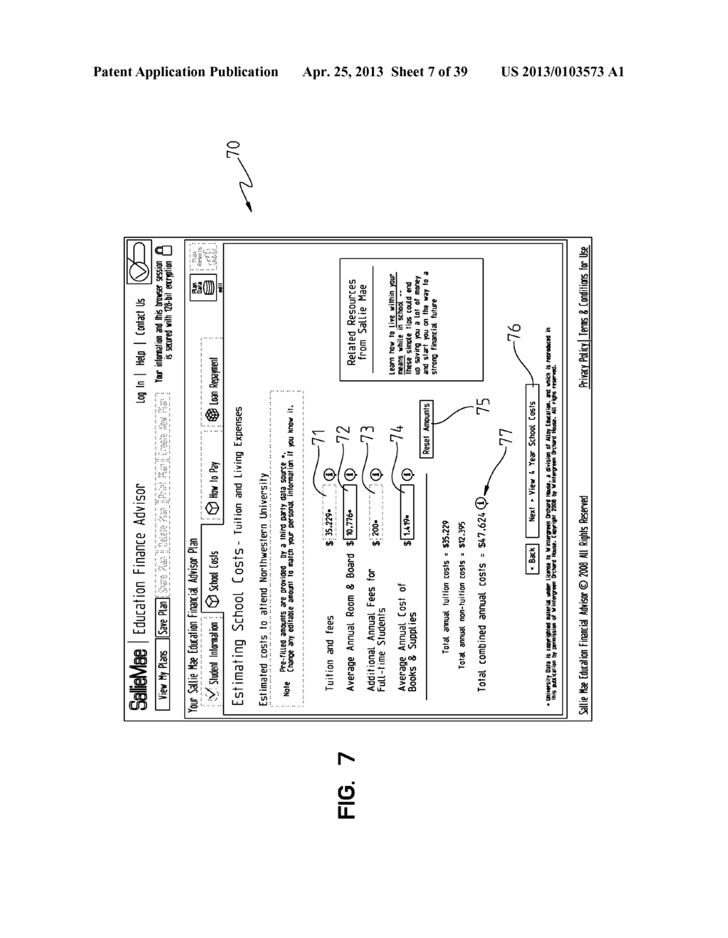 METHOD AND APPARATUS FOR EDUCATIONAL FINANCIAL PLANNING - diagram, schematic, and image 08