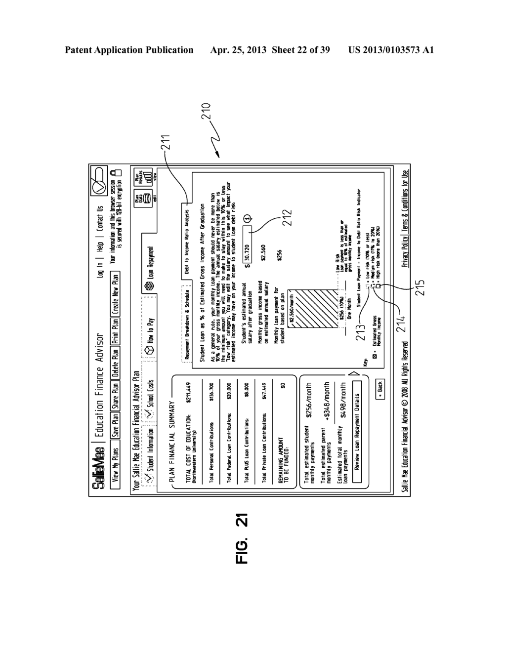 METHOD AND APPARATUS FOR EDUCATIONAL FINANCIAL PLANNING - diagram, schematic, and image 23