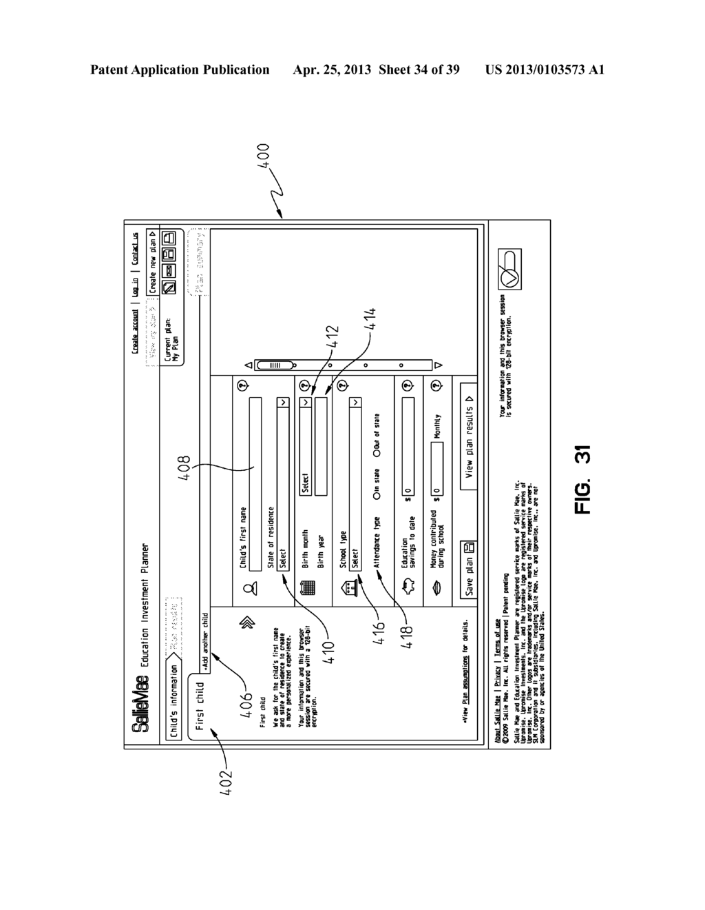 METHOD AND APPARATUS FOR EDUCATIONAL FINANCIAL PLANNING - diagram, schematic, and image 35