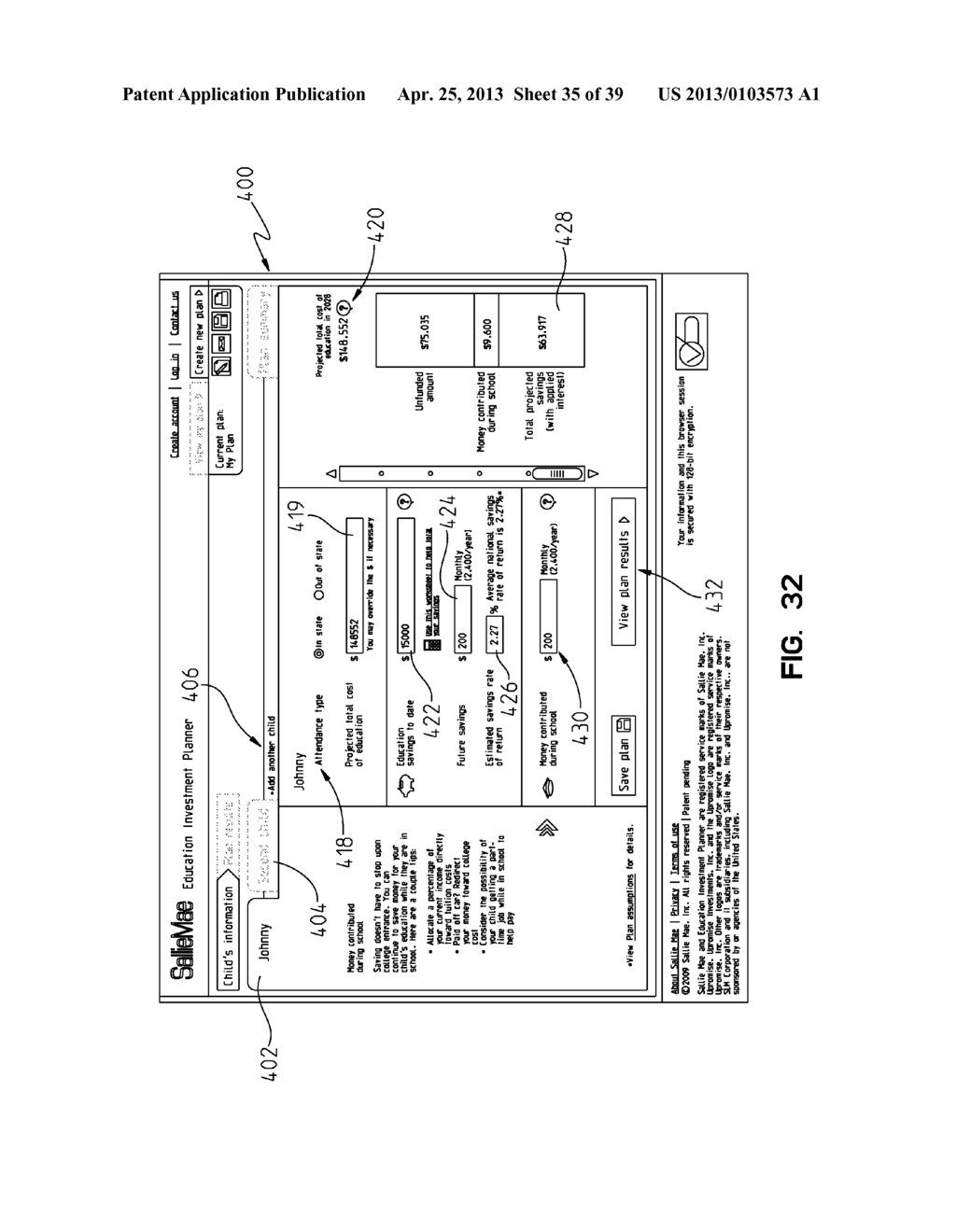 METHOD AND APPARATUS FOR EDUCATIONAL FINANCIAL PLANNING - diagram, schematic, and image 36