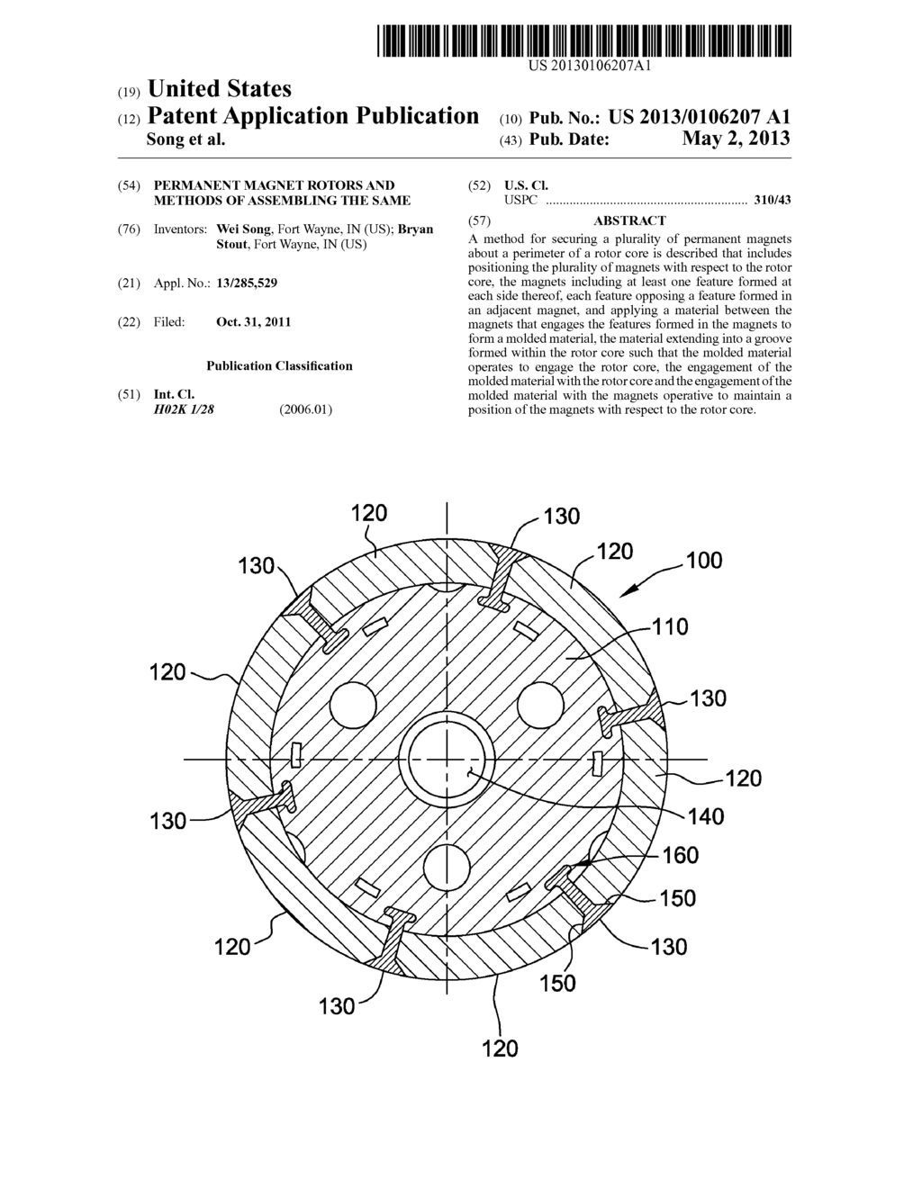 PERMANENT MAGNET ROTORS AND METHODS OF ASSEMBLING THE SAME - diagram, schematic, and image 01