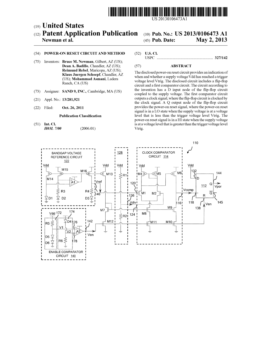 POWER-ON RESET CIRCUIT AND METHOD - diagram, schematic, and image 01