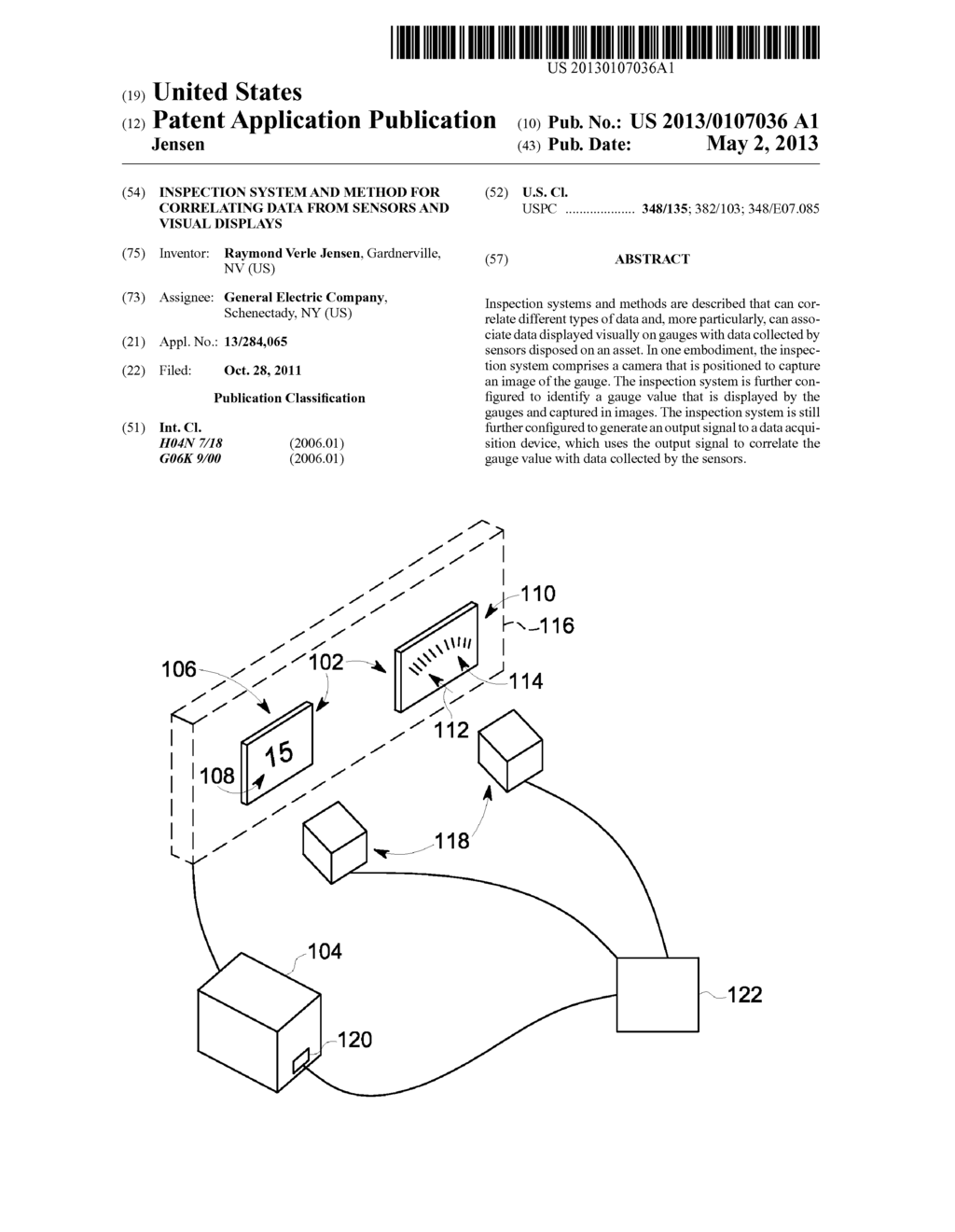 INSPECTION SYSTEM AND METHOD FOR CORRELATING DATA FROM SENSORS AND VISUAL     DISPLAYS - diagram, schematic, and image 01