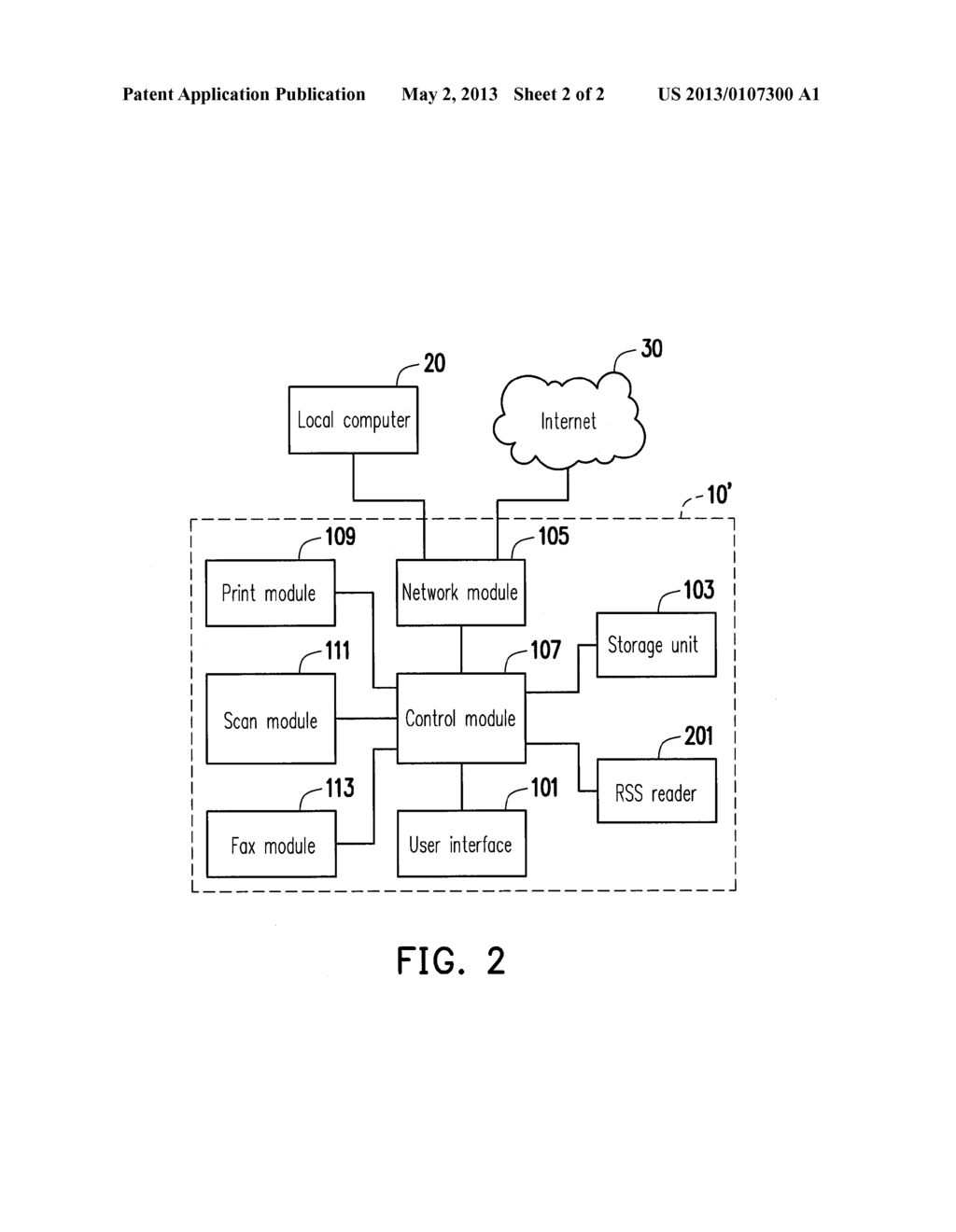 MULTI-FUNCTION PRINTER WITH A BUILT-IN REALLY SIMPLE SYNDICATION (RSS)     READER - diagram, schematic, and image 03