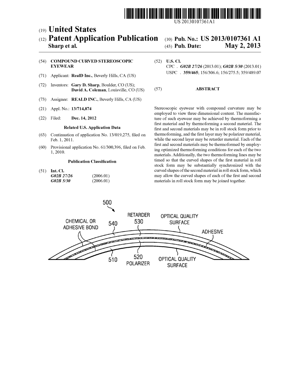 Compound curved stereoscopic eyewear - diagram, schematic, and image 01