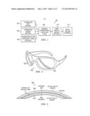 Compound curved stereoscopic eyewear diagram and image