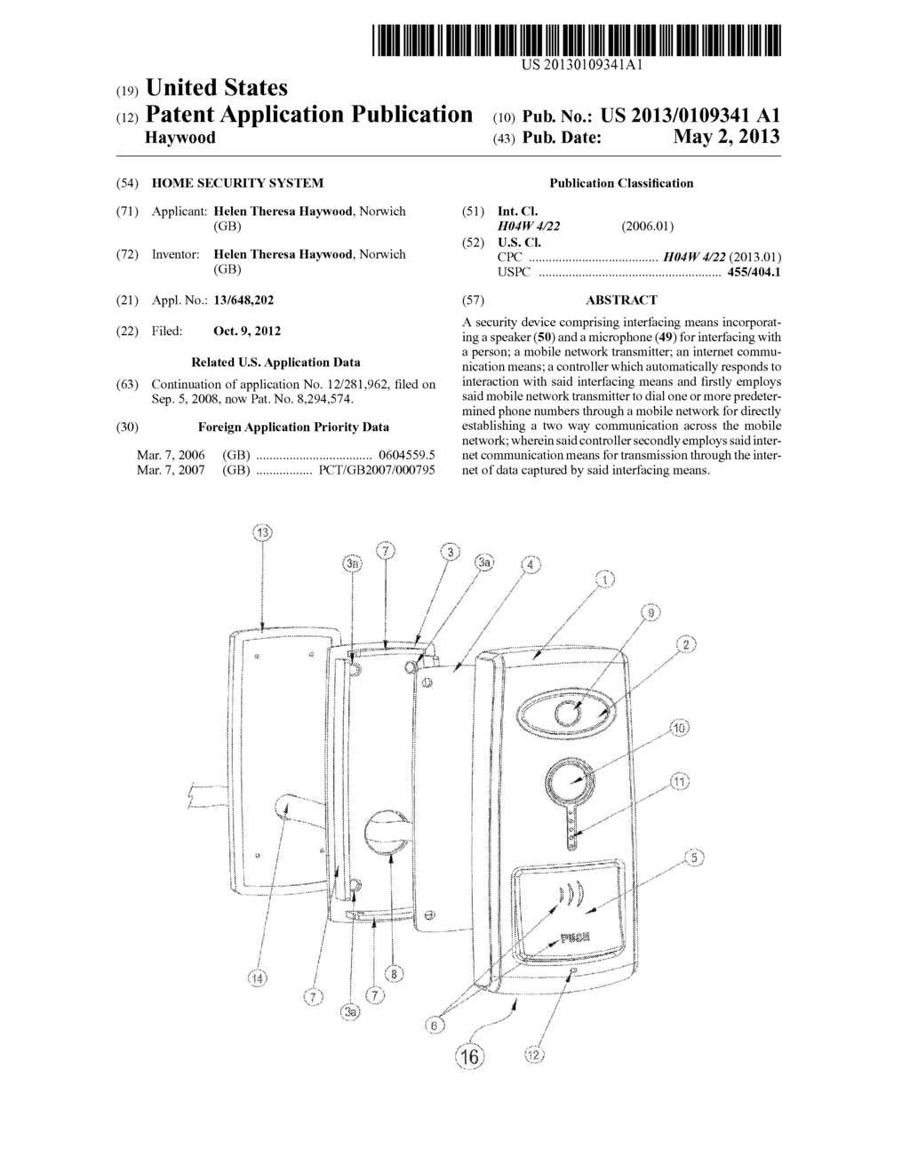 HOME SECURITY SYSTEM - diagram, schematic, and image 01