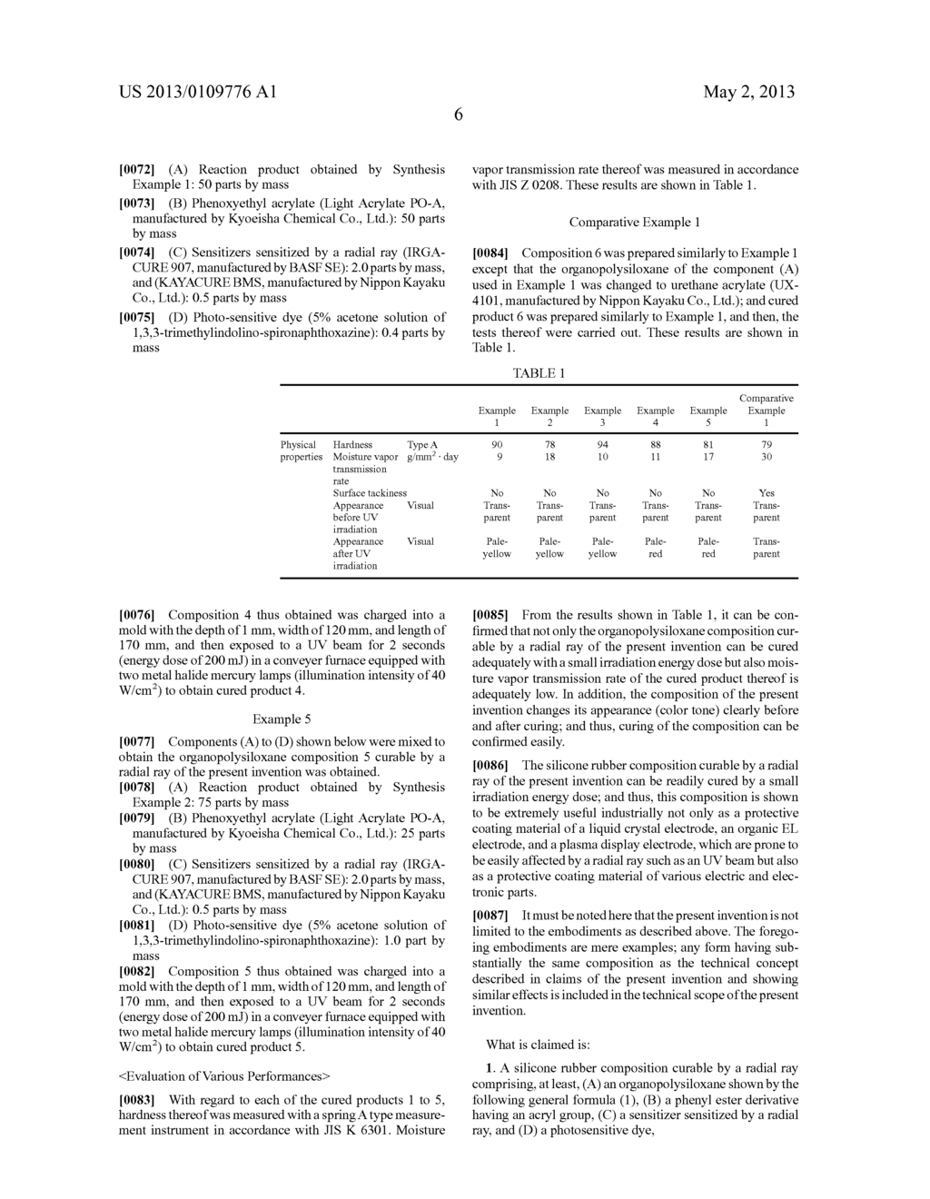 SILICONE RUBBER COMPOSITION CURABLE BY RADIAL RAY - diagram, schematic, and image 07