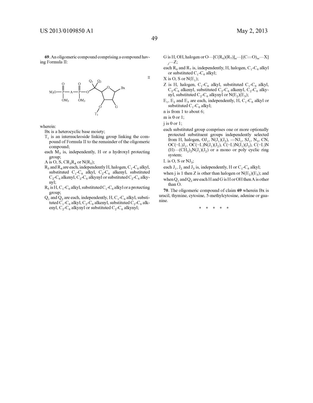 MODIFIED 5' DIPHOSPHATE NUCLEOSIDES AND OLIGOMERIC COMPOUNDS PREPARED     THEREFROM - diagram, schematic, and image 50