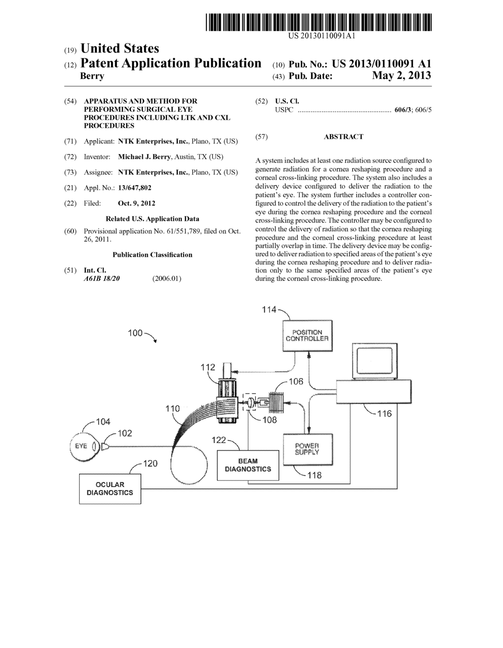 APPARATUS AND METHOD FOR PERFORMING SURGICAL EYE PROCEDURES INCLUDING LTK     AND CXL PROCEDURES - diagram, schematic, and image 01