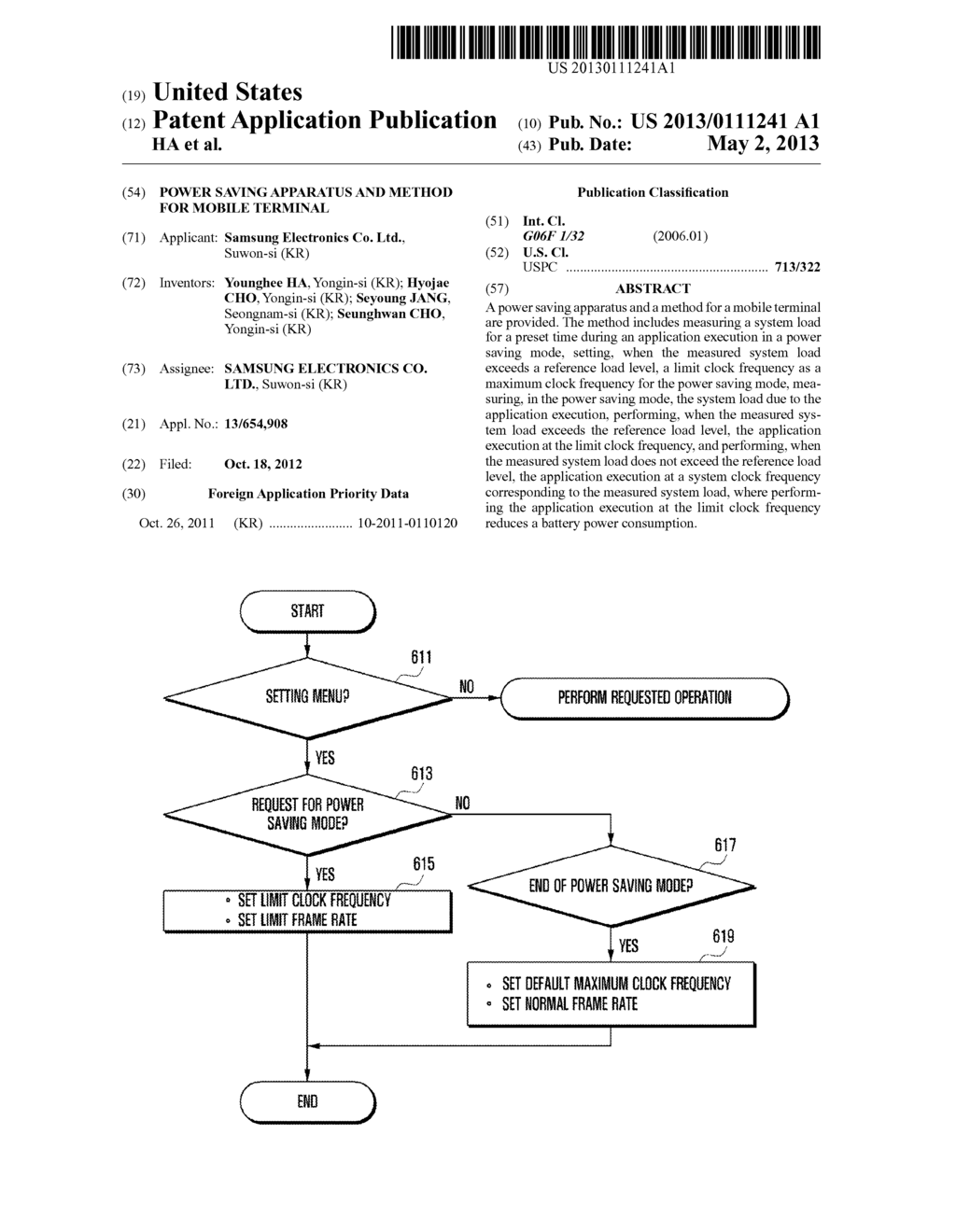 POWER SAVING APPARATUS AND METHOD FOR MOBILE TERMINAL - diagram, schematic, and image 01