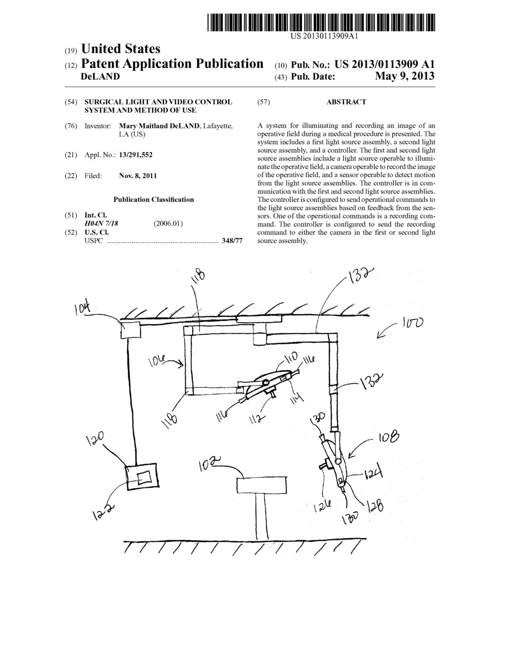 Surgical light and video control system and method of use - diagram, schematic, and image 01