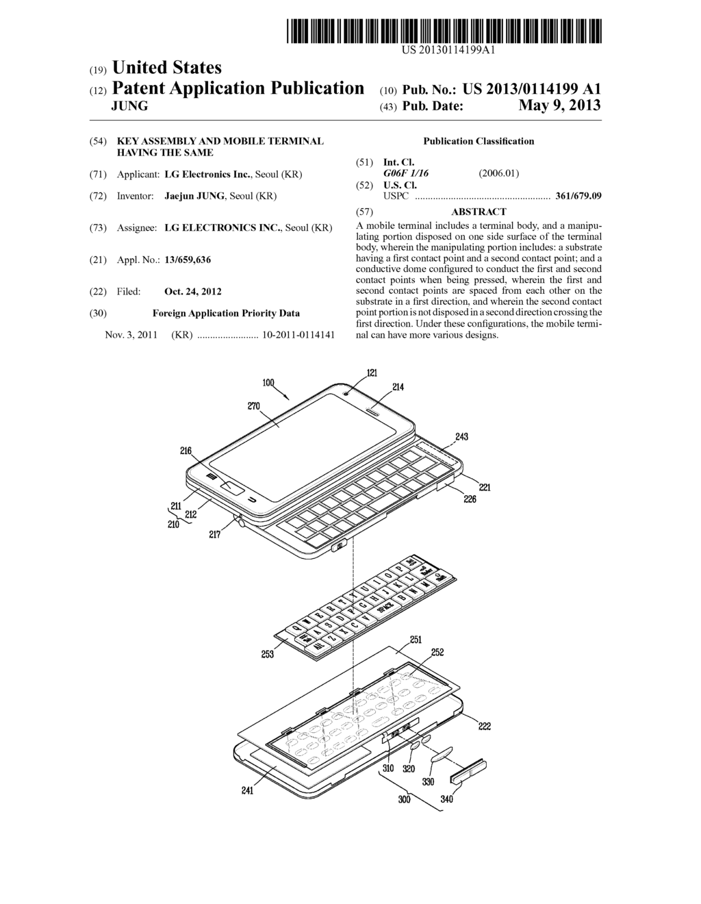 KEY ASSEMBLY AND MOBILE TERMINAL HAVING THE SAME - diagram, schematic, and image 01