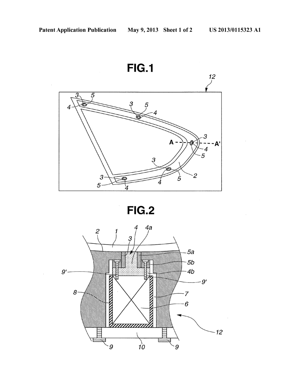 DIE FOR FORMING MOLDING AND METHOD FOR PRODUCING DECORATIVE     MOLDING-FURNISHED GLASS USING THE DIE - diagram, schematic, and image 02