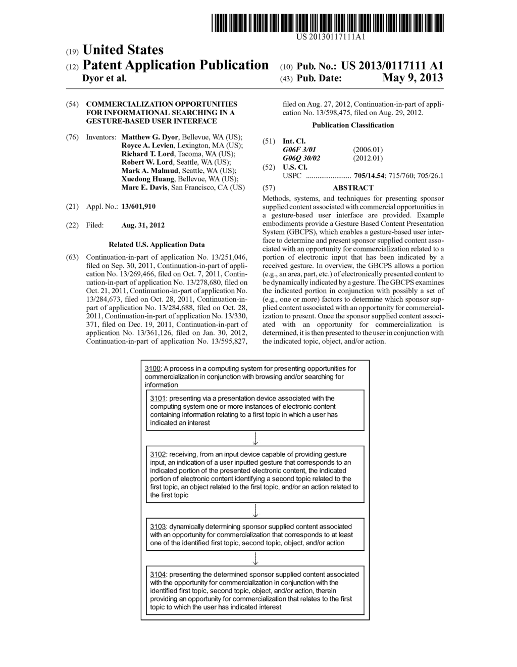 COMMERCIALIZATION OPPORTUNITIES FOR INFORMATIONAL SEARCHING IN A     GESTURE-BASED USER INTERFACE - diagram, schematic, and image 01