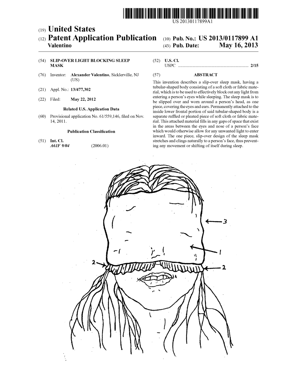 Slip-Over Light Blocking Sleep Mask - diagram, schematic, and image 01