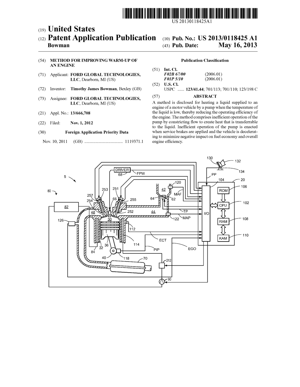 METHOD FOR IMPROVING WARM-UP OF AN ENGINE - diagram, schematic, and image 01