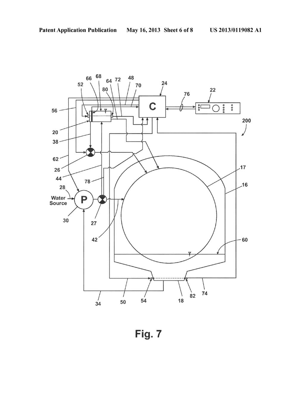 APPARATUS AND METHOD FOR CONTROLLING LAUNDERING CYCLE BY SENSING WASH AID     CONCENTRATION - diagram, schematic, and image 07