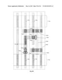 Integrated Circuit Including Gate Electrode Level Region Including     Cross-Coupled Transistors Having Gate Contacts Located Over Inner Portion     of Gate Electrode Level Region and Offset Gate Level Feature Line Ends diagram and image