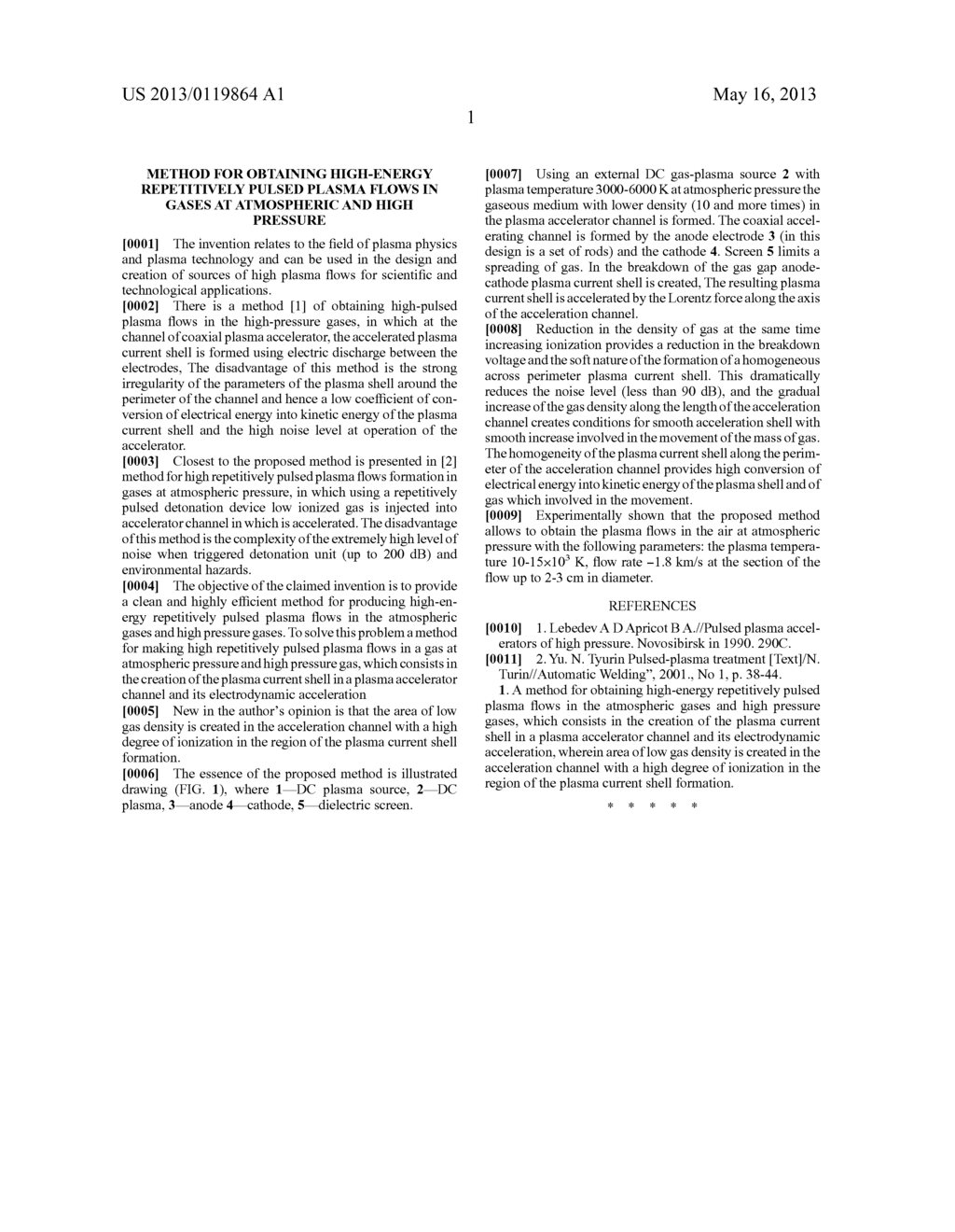 METHOD FOR OBTAINING HIGH-ENERGY REPETITIVELY PULSED PLASMA FLOWS IN GASES     AT ATMOSPHERIC AND HIGH PRESSURE - diagram, schematic, and image 03