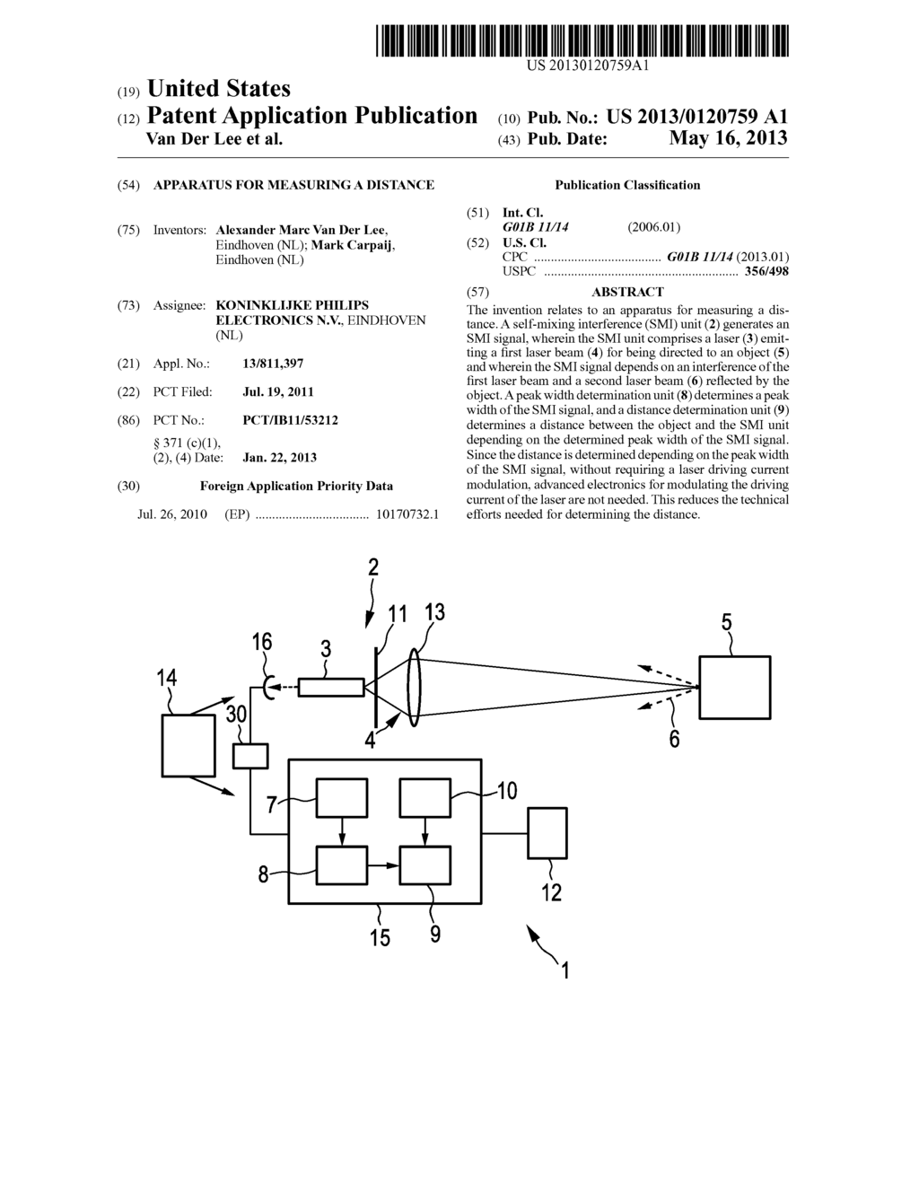 APPARATUS FOR MEASURING A DISTANCE - diagram, schematic, and image 01