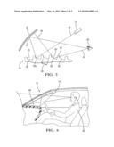 HEADS-UP DISPLAY SYSTEM UTILIZING CONTROLLED REFLECTIONS FROM A DASHBOARD     SURFACE diagram and image
