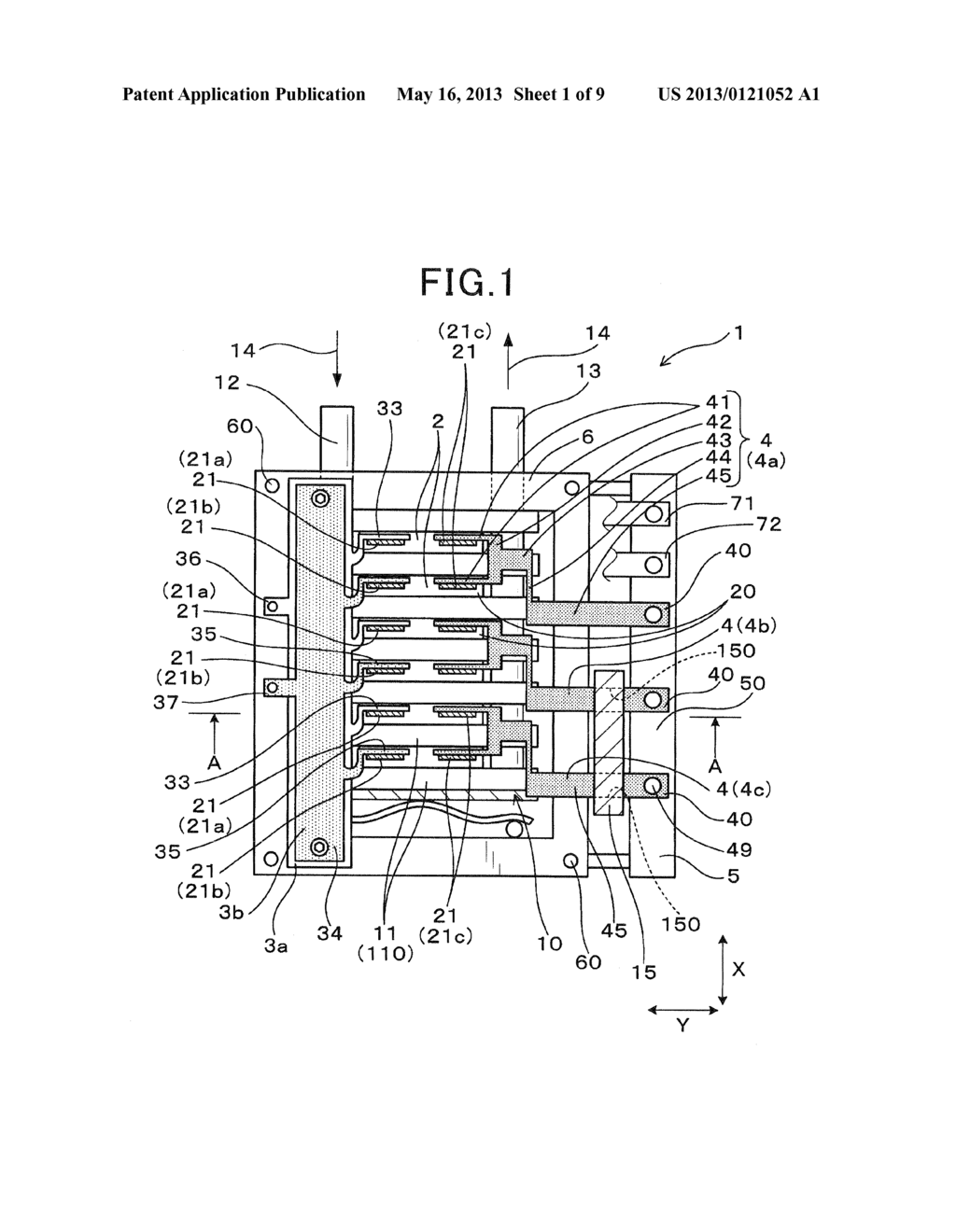 ELECTRIC POWER CONVERTER HAVING PLURALITY OF SEMICONDUCTOR MODULES ARRAYED     IN SUCCESSIVE LAYERS - diagram, schematic, and image 02