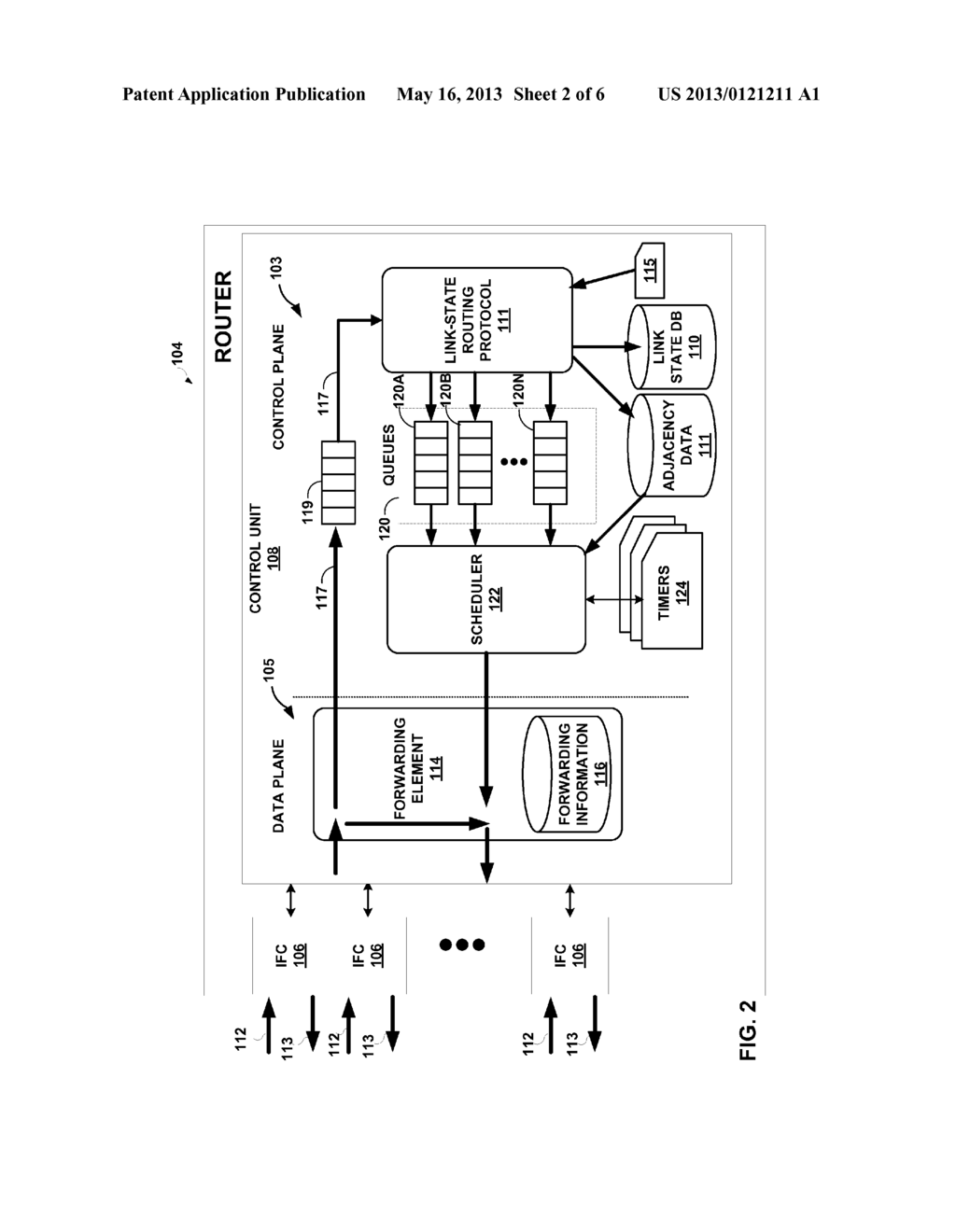 FLOODING-BASED ROUTING PROTOCOL HAVING DATABASE PRUNING AND     RATE-CONTROLLED STATE REFRESH - diagram, schematic, and image 03