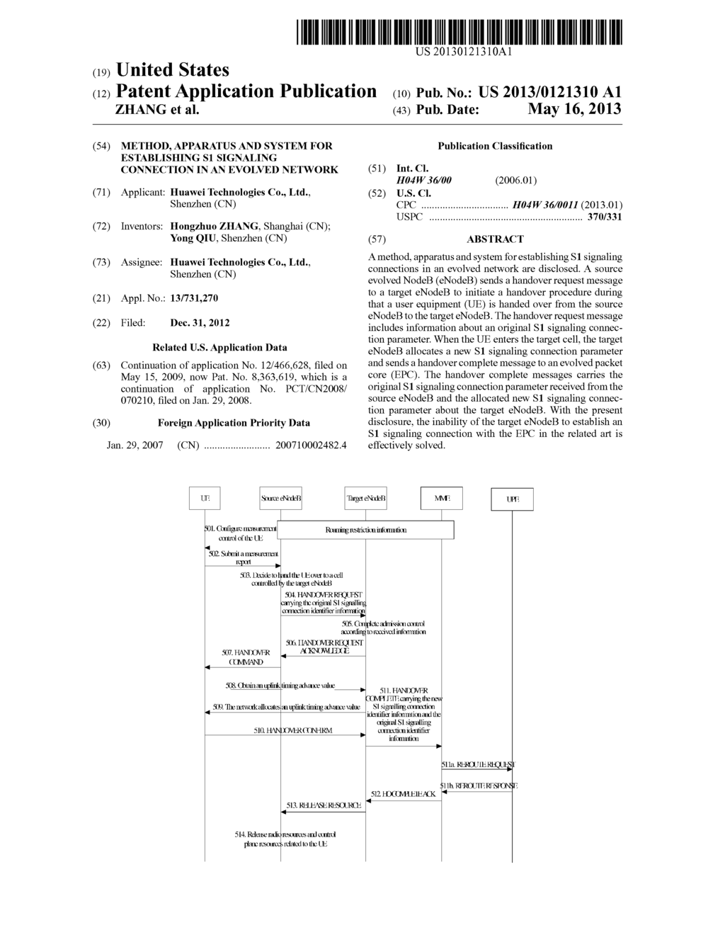 Method, Apparatus and System for Establishing S1 Signaling Connection in     an Evolved Network - diagram, schematic, and image 01