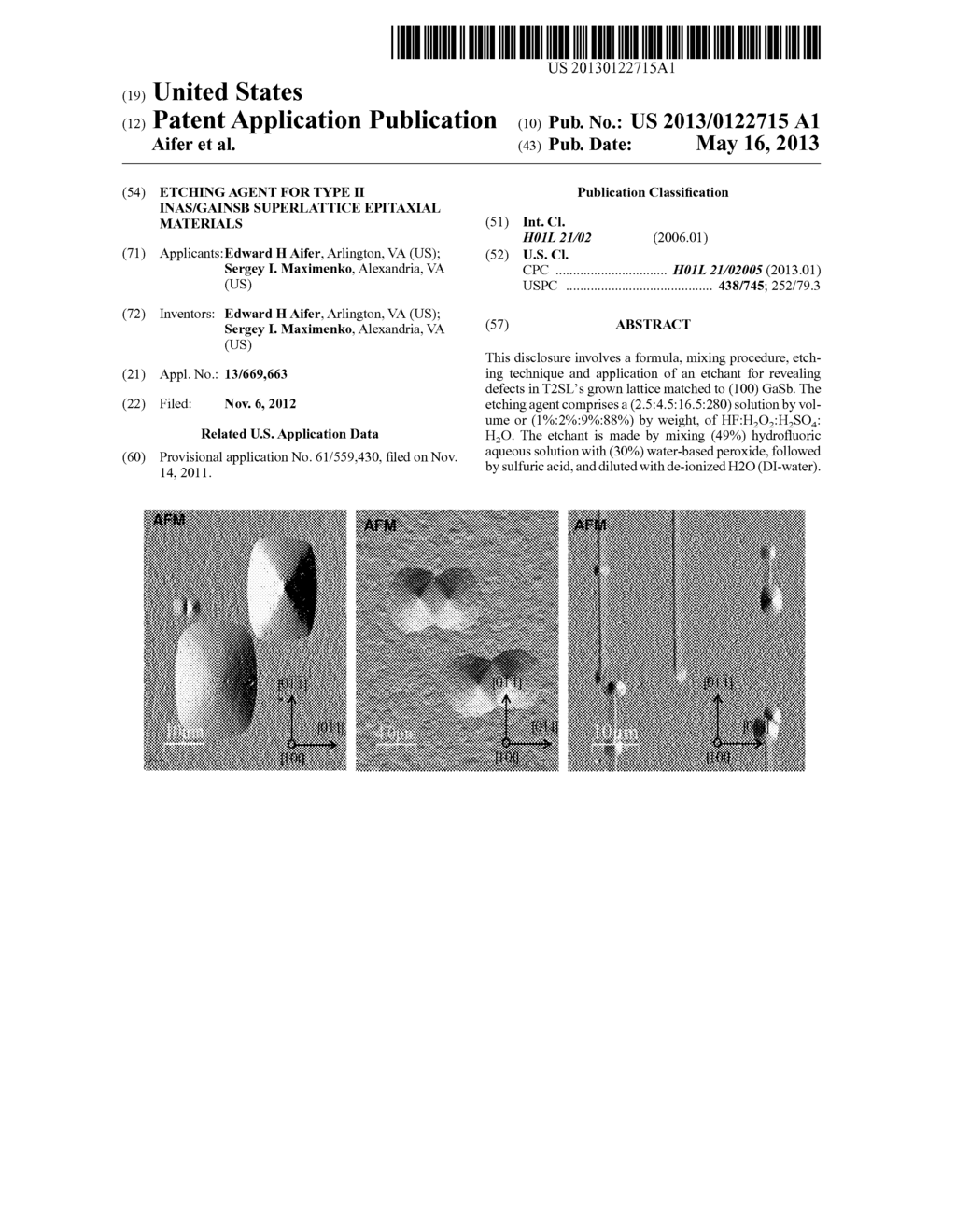 Etching Agent for Type II InAs/GaInSb Superlattice Epitaxial Materials - diagram, schematic, and image 01