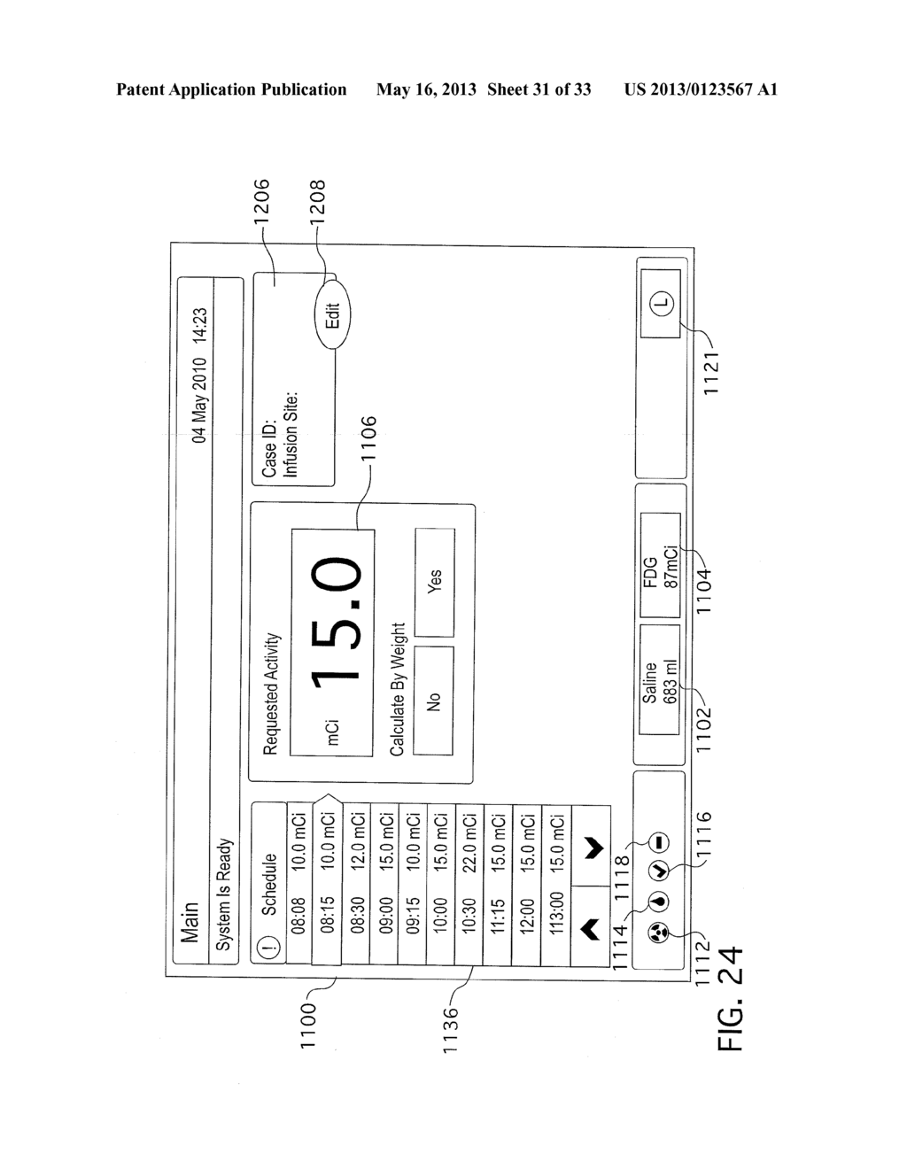 System and Method for Planning and Monitoring Multi-Dose     Radiopharmaceutical Usage on Radiopharmaceutical Injectors - diagram, schematic, and image 32