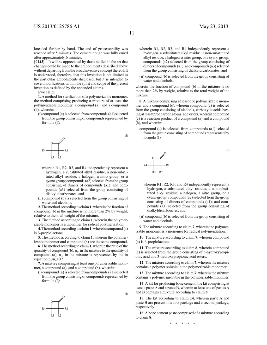 Method and Composition for Sterilization of a Polymerizable Monomer - diagram, schematic, and image 12